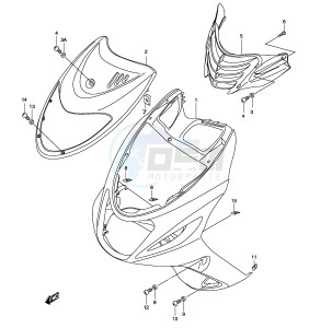 AY50 (P19) katana drawing FRONT LEG SHIELD (MODEL K3)