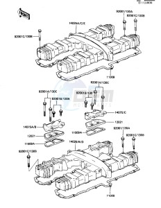 KZ 1100 B [GPZ) (B1-B2) [GPZ) drawing CYLINDER HEAD COVER