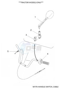 YFM450FWB YFM45KDXK (BJ59) drawing WVTA HANDLE SWITCH, CABLE