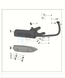 KISBEE 50 A SLN drawing EXHAUST SYSTEM