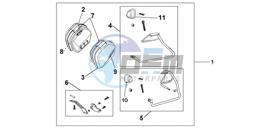 35 LITRE PANNIER KIT SWORD SILVER MET