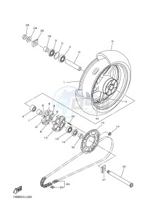 YZF-R1B 1000 (1KBH) drawing REAR WHEEL