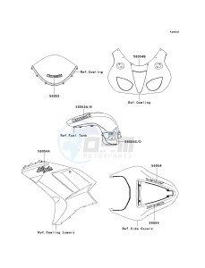 ZX 600 P [NINJA ZX-6R] (7F-8FA) P8F drawing DECALS-- GREEN- --- P8F- -