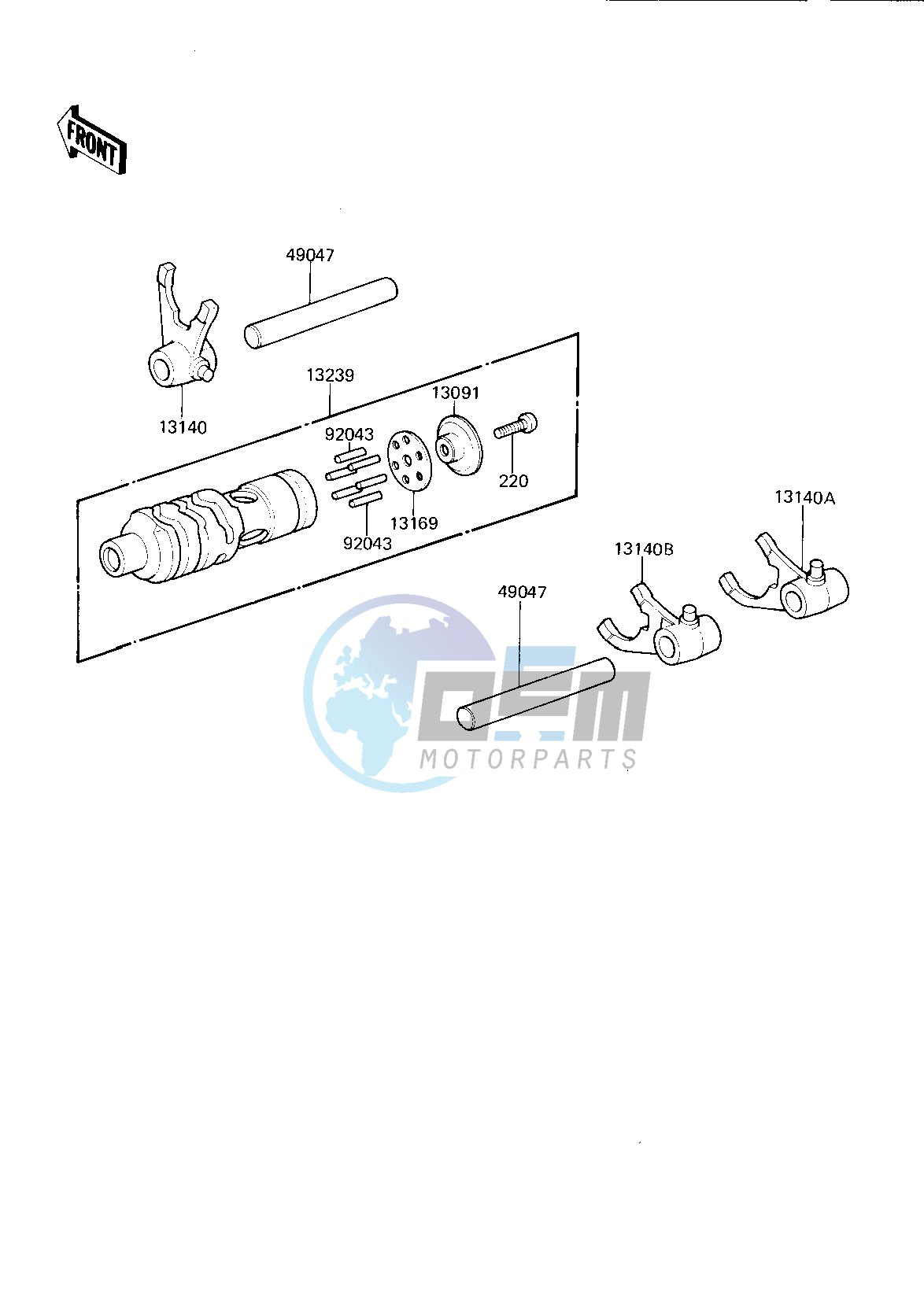 GEAR CHANGE DRUM & FORKS -- 81-82 A2_A3- -