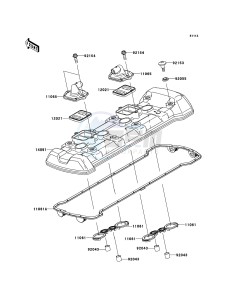 Z1000SX ZX1000GCF FR GB XX (EU ME A(FRICA) drawing Cylinder Head Cover