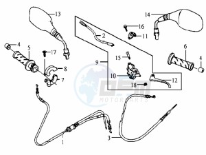 JET BASIX 25KMH 50 drawing HANDLEBAR / CABLES / BRAKE LEVER