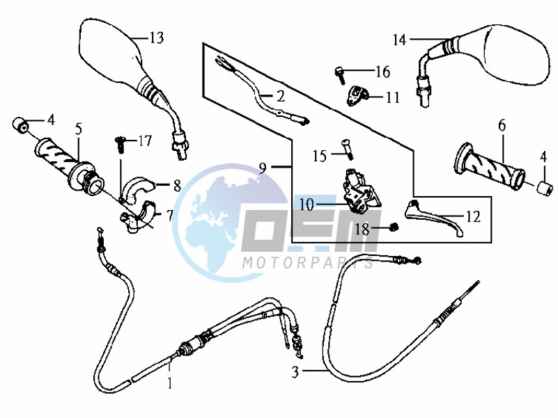 HANDLEBAR / CABLES / BRAKE LEVER