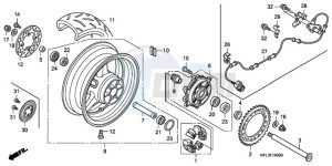 CBR1000RA9 UK - (E / ABS MKH) drawing REAR WHEEL