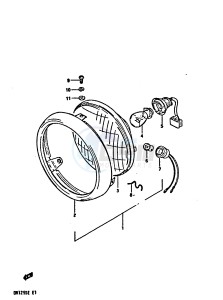 DR125S (E2) drawing HEADLAMP (E1, E2, E6, E24)