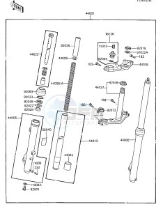 KX 80 E [KX80] (E2-E3) [KX80] drawing FRONT FORK -- 85 KX80-E3- -