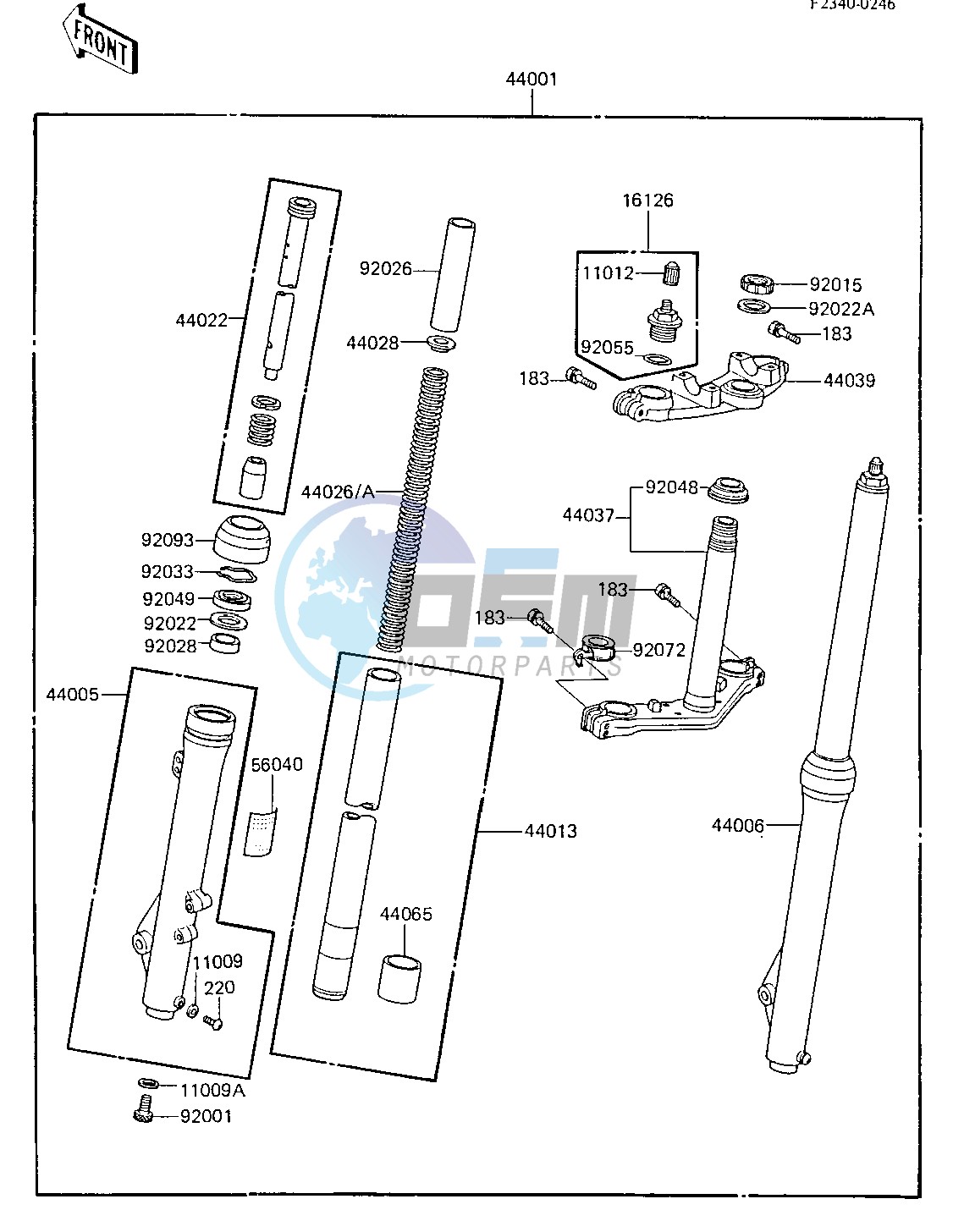 FRONT FORK -- 85 KX80-E3- -