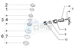 PX 150 E U.S.A. drawing Steering bearing ball tracks-security lock