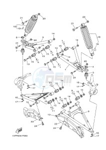 YXM700ES YXM70VPSG VIKING EPS SPECIAL EDITION (B42B) drawing FRONT SUSPENSION & WHEEL