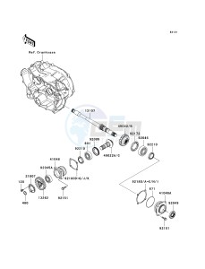 KVF 360 A [PRAIRIE 360 4X4] (A6F-A9F) A8F drawing FRONT BEVEL GEAR