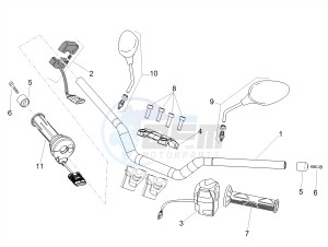 SHIVER 900 E4 ABS NAVI (EMEA) drawing Handlebar - Controls