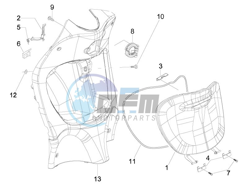 Front glove-box - Knee-guard panel