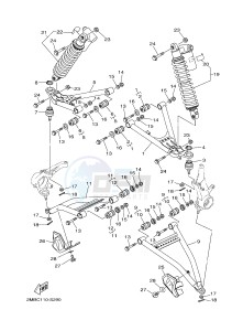 YXE700E YXE70WPHH (2MBG) drawing FRONT SUSPENSION & WHEEL