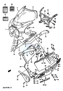 GSX-R1100 (K-L) drawing COWLING (MODEL L 3SH)