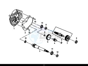 ORBIT III 50 (45 KM/H) (XE05W1-EU) (L8-M0) drawing MISSION CASE-DRIVE SHAFT