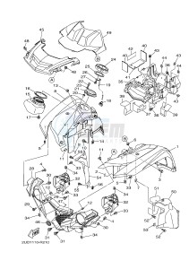 YFM700FWAD YFM70GPHJ GRIZZLY 700 EPS (B1AG) drawing FRONT FENDER