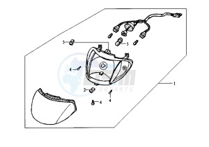 MASK - 50 cc drawing HEADLIGHT