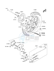 KLX 125 A (A6F) A6F drawing REAR HUB