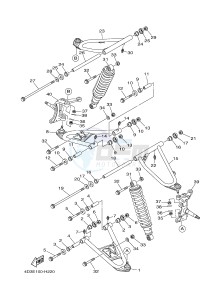 YFM250R YFM25RB RAPTOR 250 (1BTG 1BTH 1BTJ) drawing FRONT SUSPENSION & WHEEL