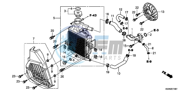 RADIATOR ( WW125EX2C/ EX2D/ EX2E/ D)