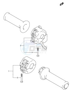 GSX600F (E2) Katana drawing HANDLE SWITCH (MODEL J)