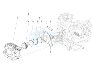 LT 125 4T 3V ie E3 (APAC) (In, Tw, TwI, Vt) drawing Cylinder-piston-wrist pin unit