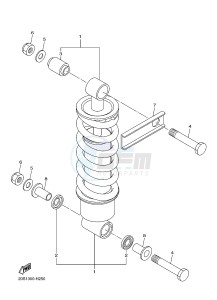 XJ6S 600 DIVERSION (S-TYPE) (36CC 36CE) drawing REAR SUSPENSION