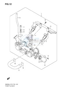 Inazuma GW250 drawing THROTTLE BODY