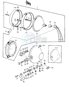 KZ 1000 A [KZ1000] (A3-A4) [KZ1000] drawing HEADLIGHT -- 79-80 A3_A3A_A4- -