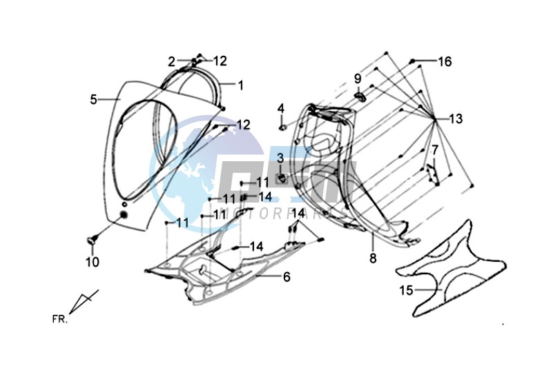 FR PLATE / HEAD LIGHT / FOOTREST