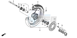 VT600CD 400 drawing FRONT WHEEL