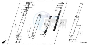 SH300AR9 UK - (E / ABS MKH SPC TBX) drawing FRONT FORK