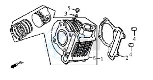 MEGALO 125 E2 drawing CYLINDER / TOP GASKET / LOWER GASKET