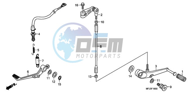 BRAKE PEDAL/CHANGE PEDAL