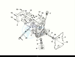 JET X 125 (XH12WW-EU) (E5) (M1) drawing R. CRANK CASE COVER