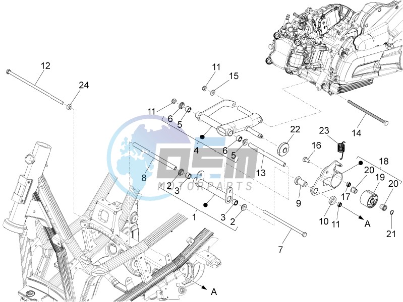 Swinging arm