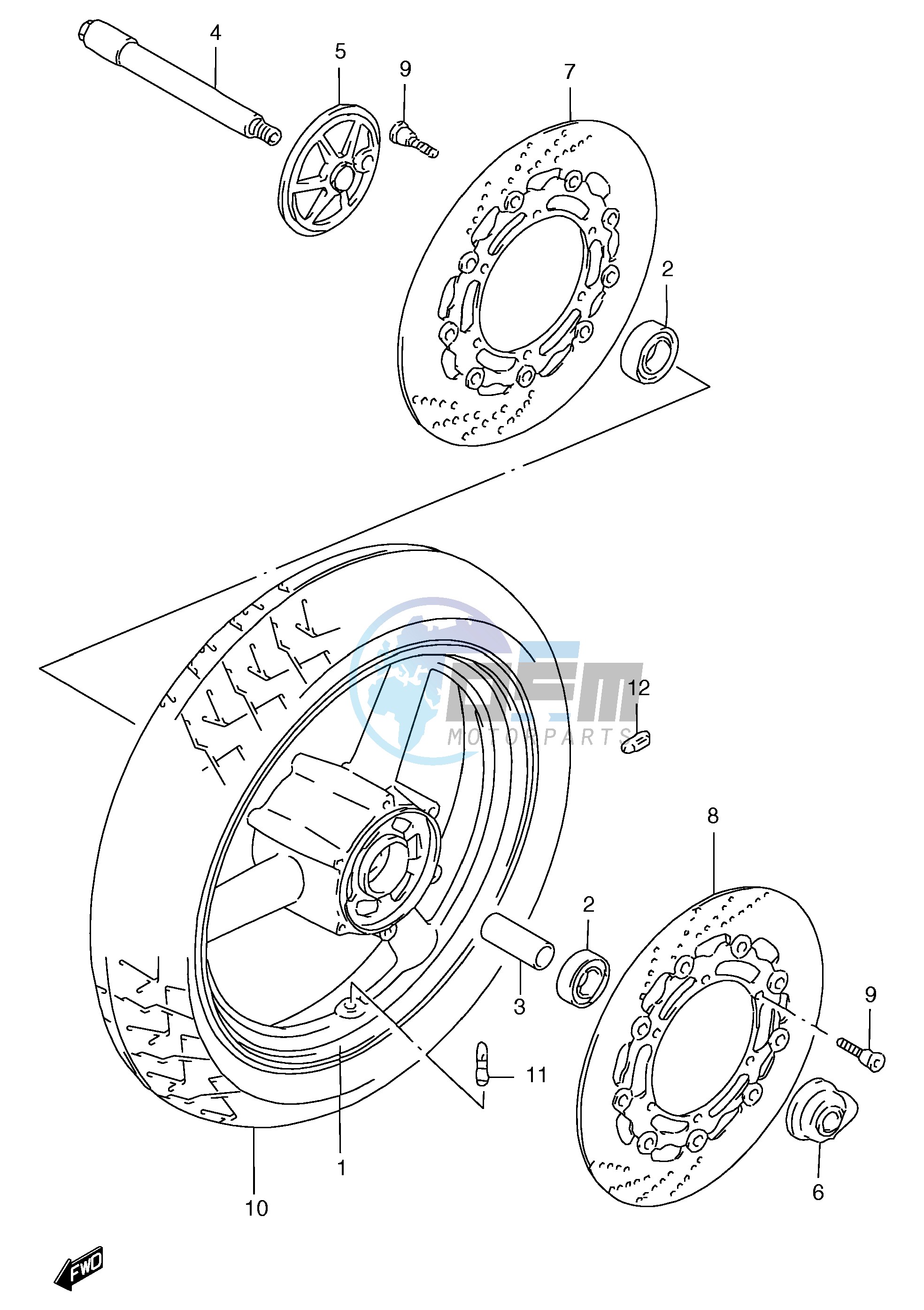 FRONT WHEEL (GSF1200SAV SAW SAX SAY)