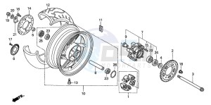 CBF600SA drawing REAR WHEEL