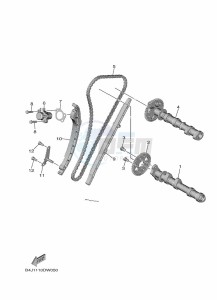 YXF1000EW YX10FRPAN (B4JA) drawing CAMSHAFT & CHAIN