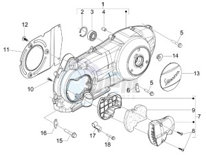 GTS 300 ie Super USA drawing Crankcase cover and cooling