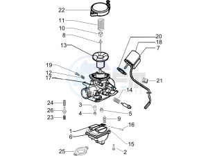 Zip 100 4T 2006-2010 drawing Carburetors components