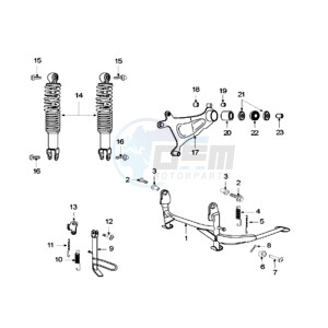 SUM 125 P drawing REAR SHOCK AND STAND