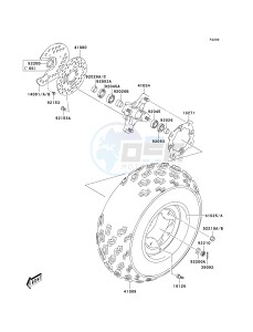 KSF 400 A [KFX400) (A1-A3) [KFX400) drawing FRONT HUB