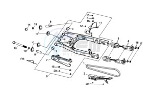 WOLF 250EFI drawing REAR FORK SUSPENSION