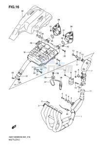 GSX1300BK (E2) drawing MUFFLER