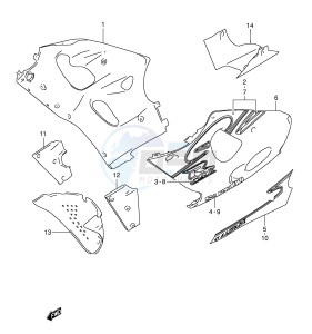 GSX-R600 (E2) drawing UNDER COWLING BODY (MODEL Y FOR BP6)